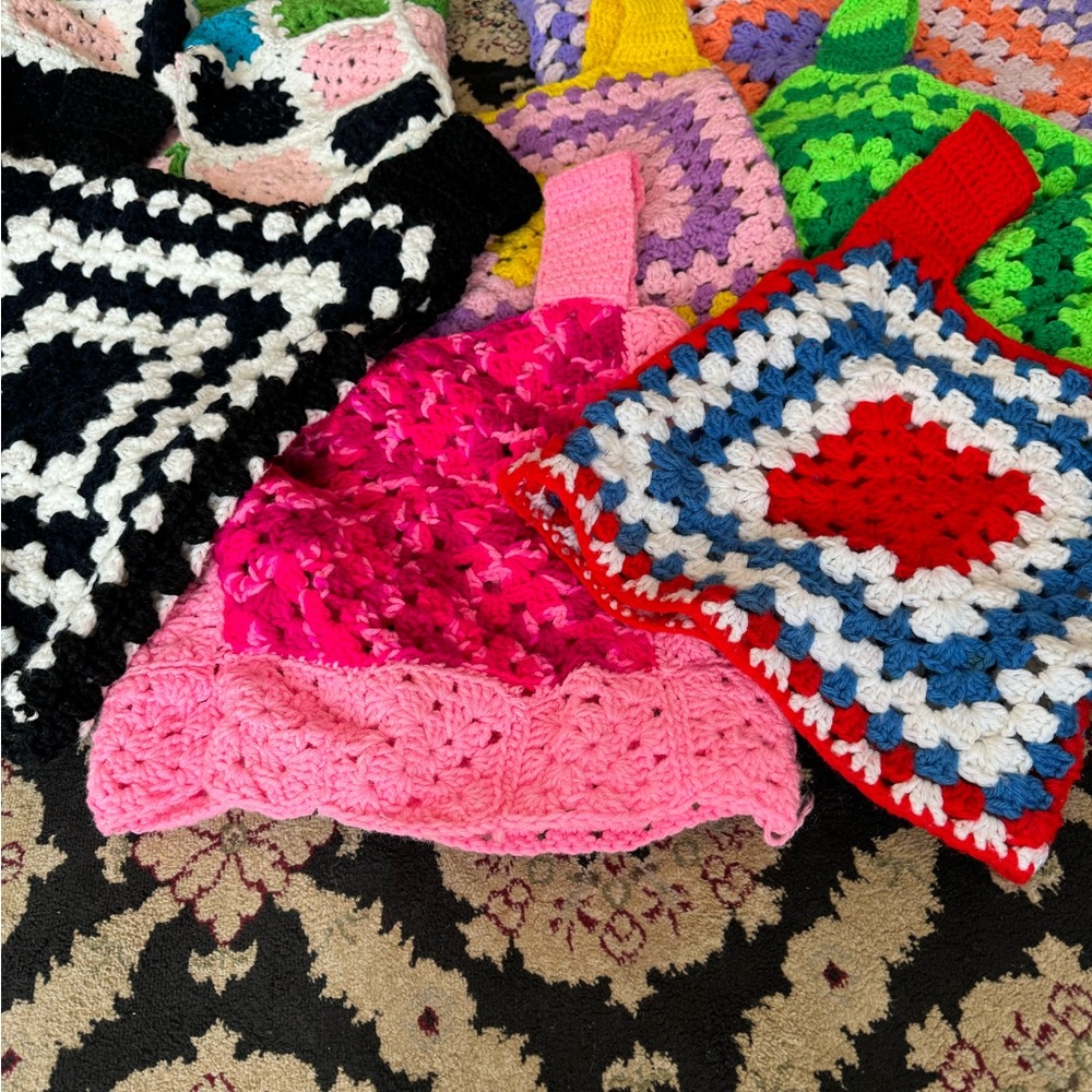 Vintage handmade crocheted vests